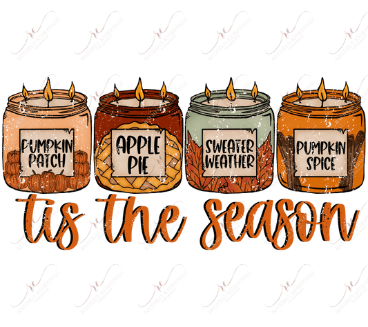 Tie The Season Fall Candles - Clear Cast Decal