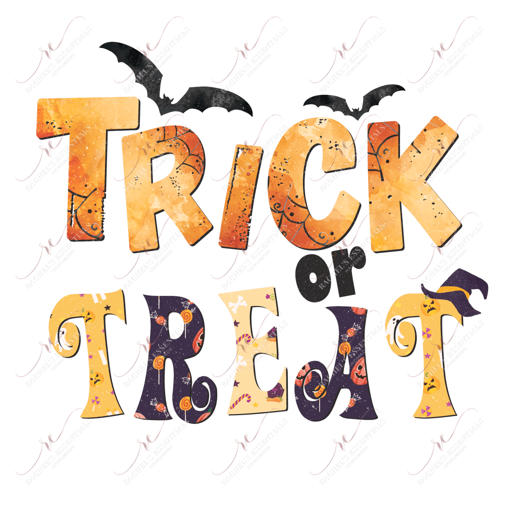 Sublimation 1.99 Trick or Treat - ready to press sublimation transfer print freeshipping - Rachel's Essentials