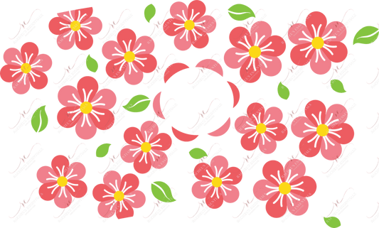 Two Tone Pink Flower - Cold Cup Wrap