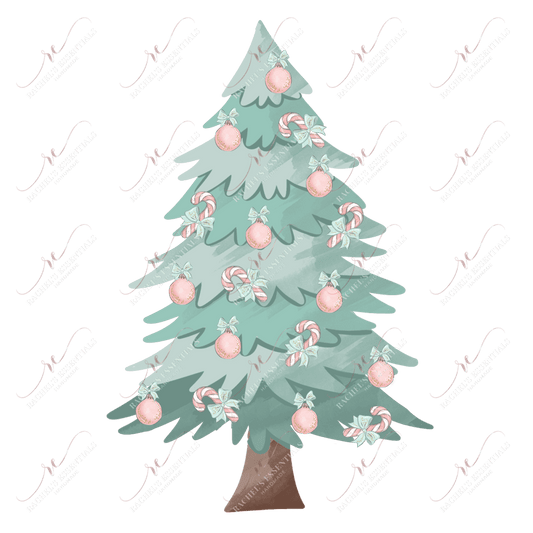 Vintage Christmas Tree - Clear Cast Decal
