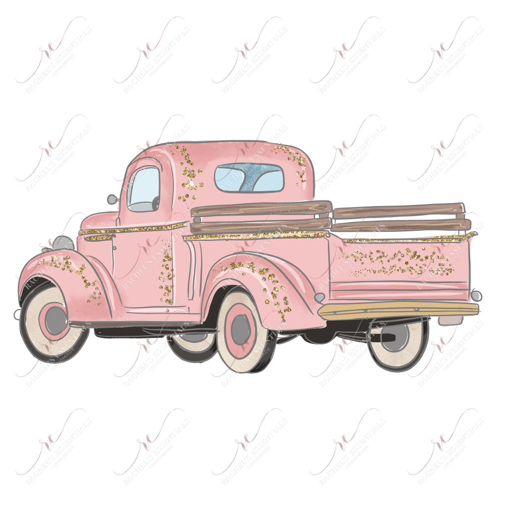 Vintage Truck Christmas - Clear Cast Decal