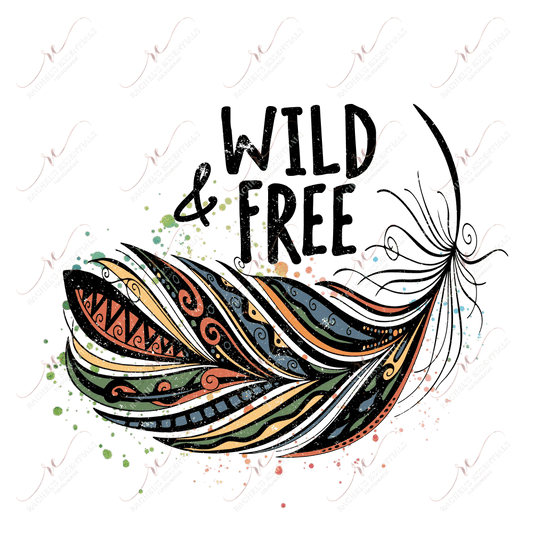 Wild And Free Feather - Clear Cast Decal