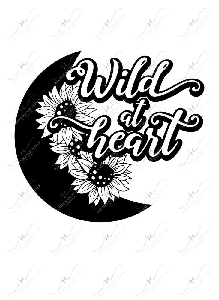 Wild At Heard Moon And Flowers - Ready To Press Sublimation Transfer Print Sublimation