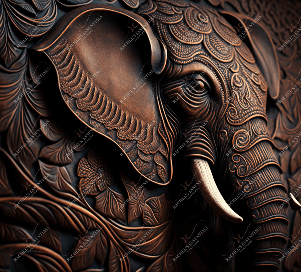 Wood Elephant- Ready To Press Sublimation Transfer Print Sublimation