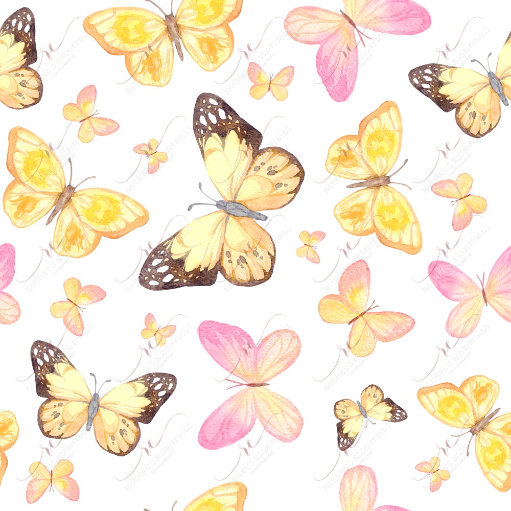 Yellow And Pink Butterflies - Vinyl Wrap